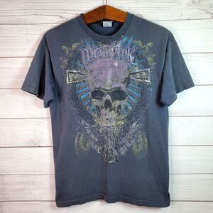 Vintage Miami Ink Shirt Mens Medium Black Skull Cross Tattoo Y2K 2008